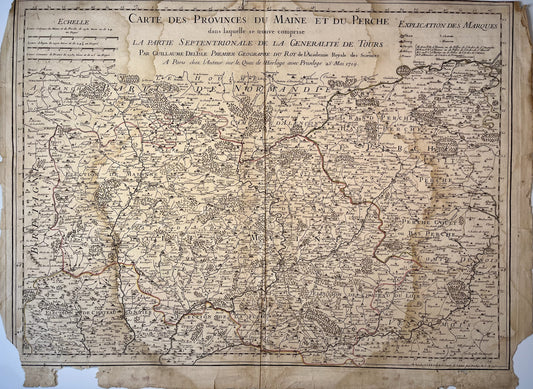 Achat carte ancienne du Perche et du Maine