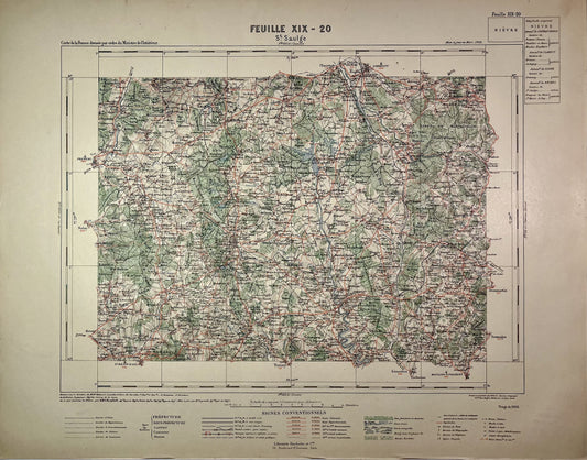 Achat carte ancienne de Saint-Saulge