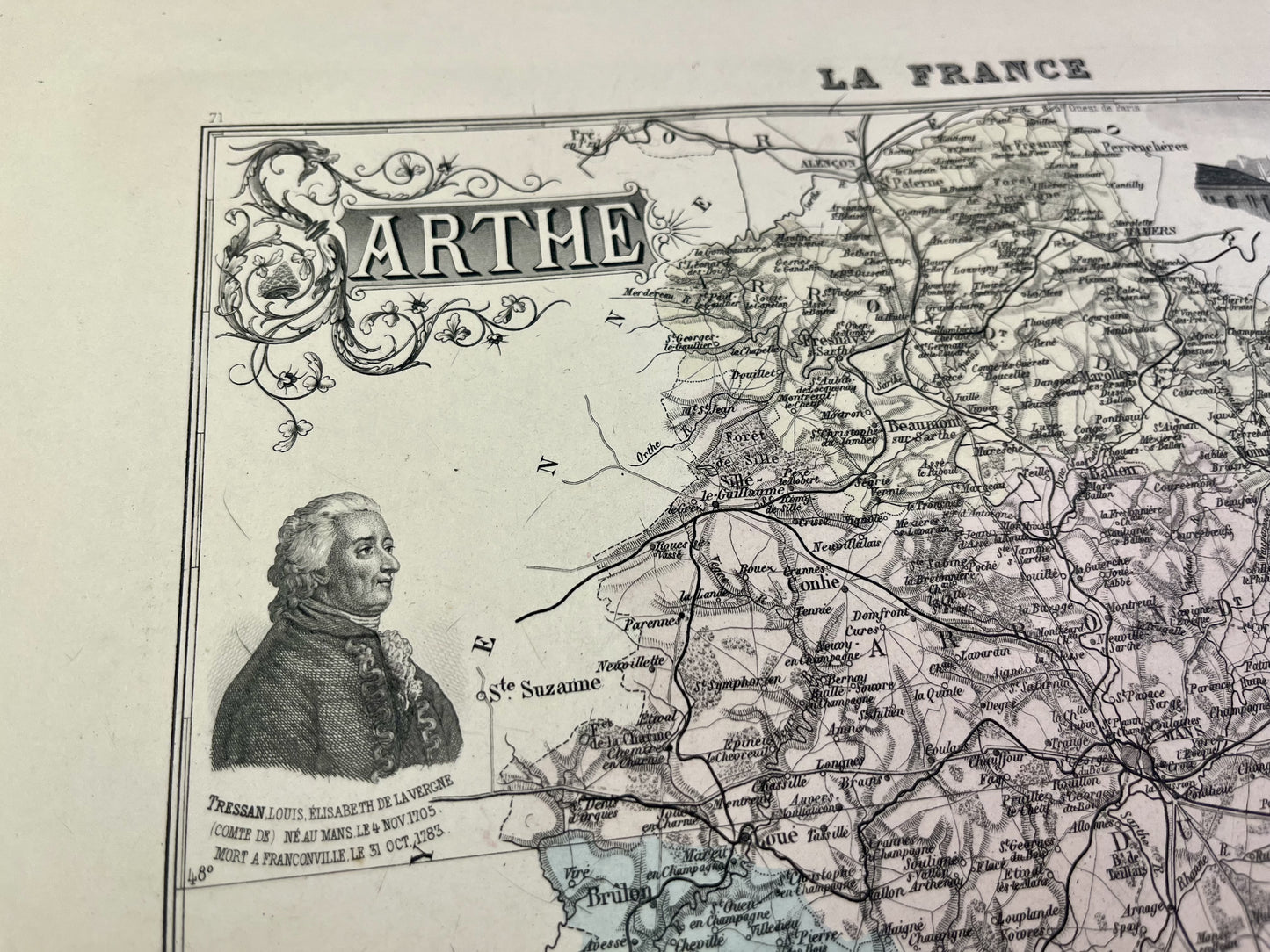 Achat carte du département de la Sarthe