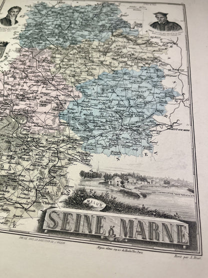 Achat carte du département de la Seine-et-Marne
