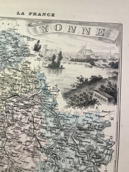 Achat carte du département de l'Yonne