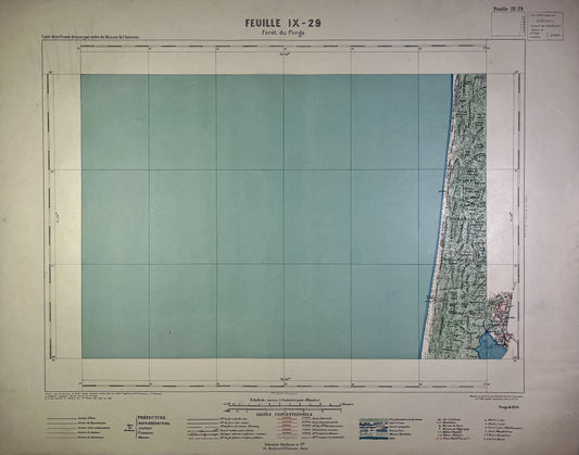 Achat carte ancienne de la Forêt du Porge