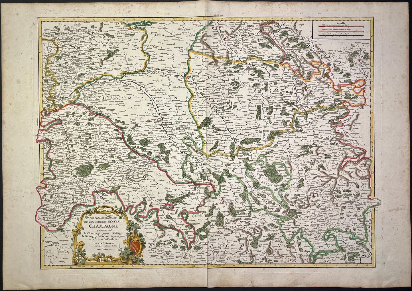 Achat belle carte ancienne Champagne