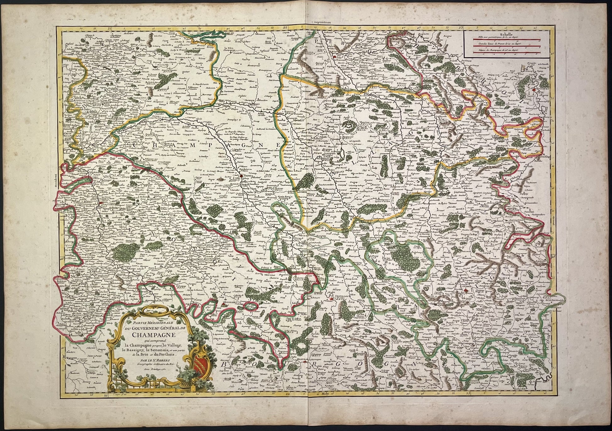 Achat belle carte ancienne Champagne