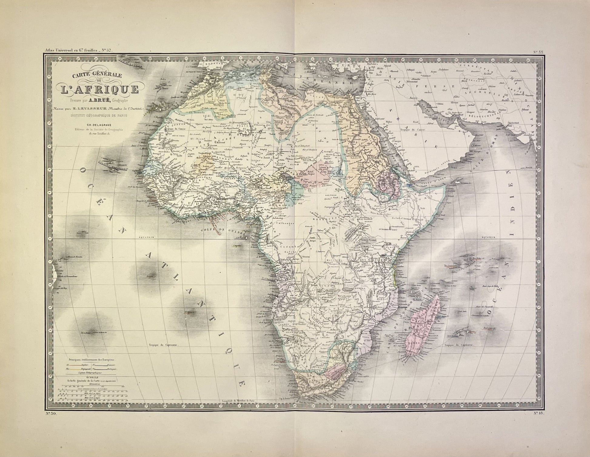 Achat carte ancienne Afrique authentique