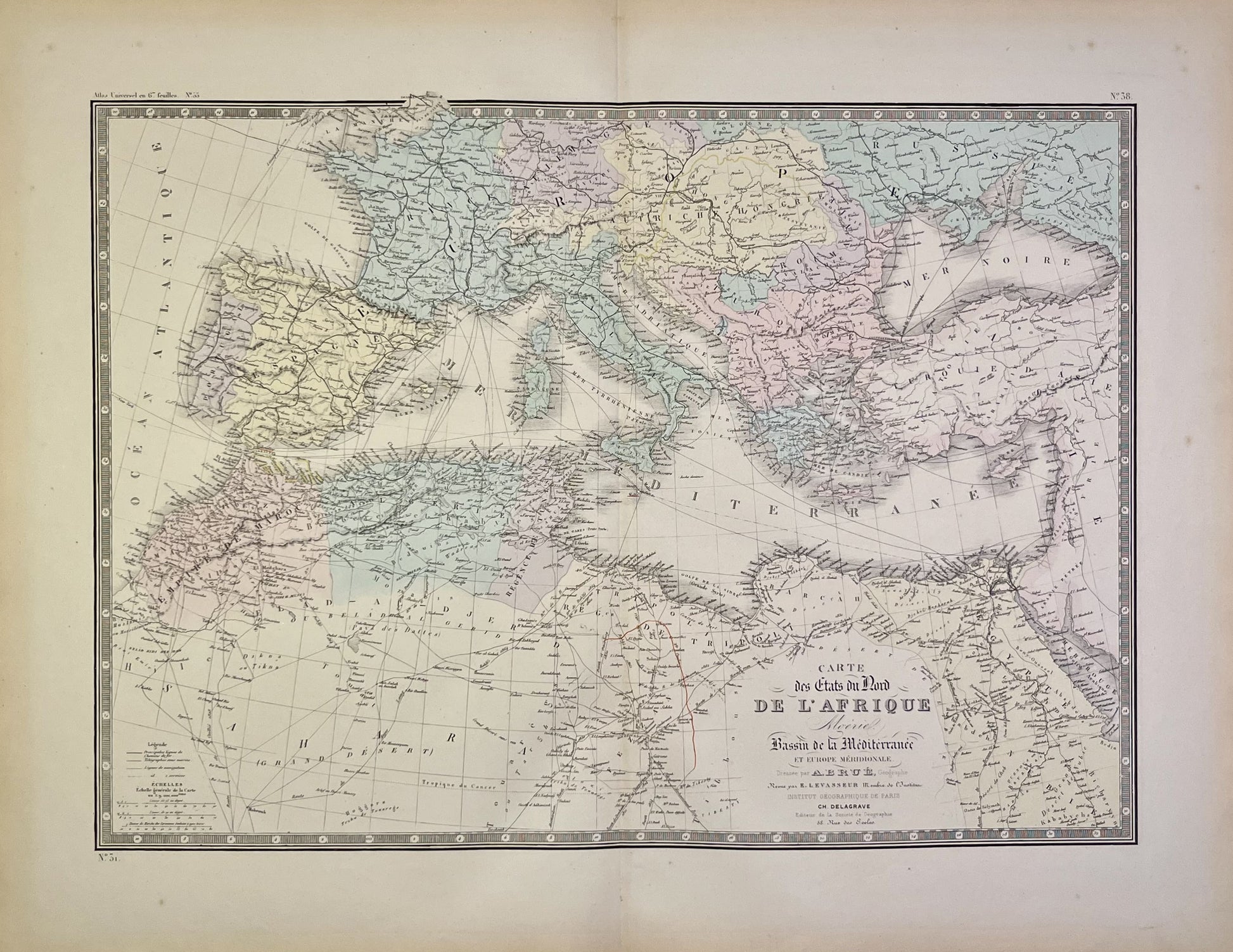 Achat carte ancienne Afrique du Nord