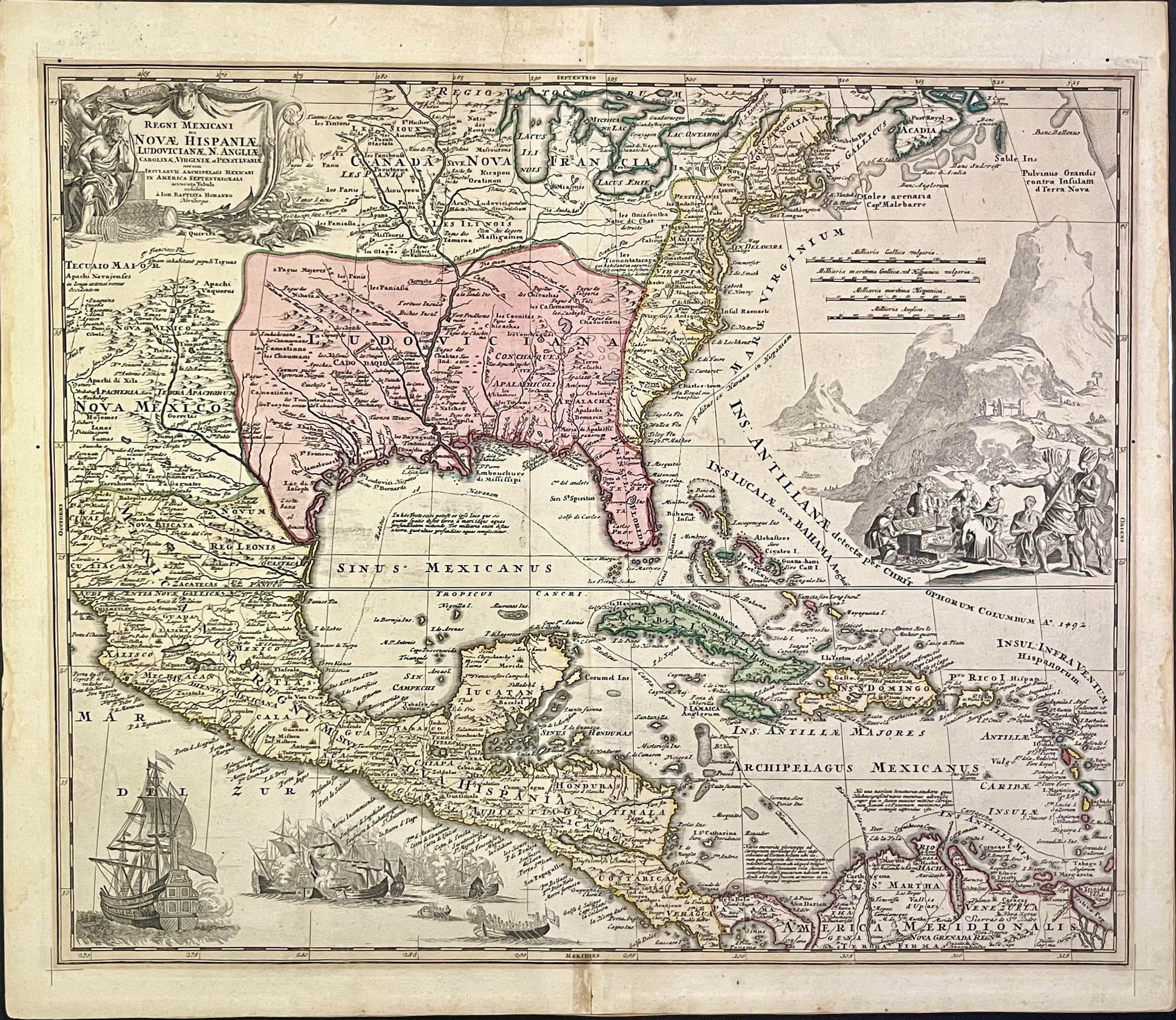 Achat carte ancienne Amerique Centrale par Homann