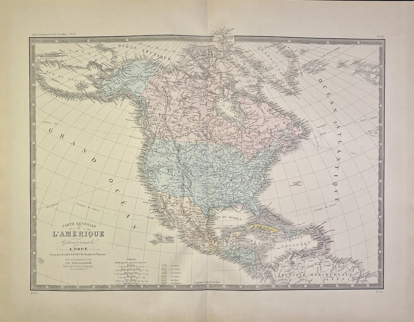 Achat carte ancienne Amerique Nord