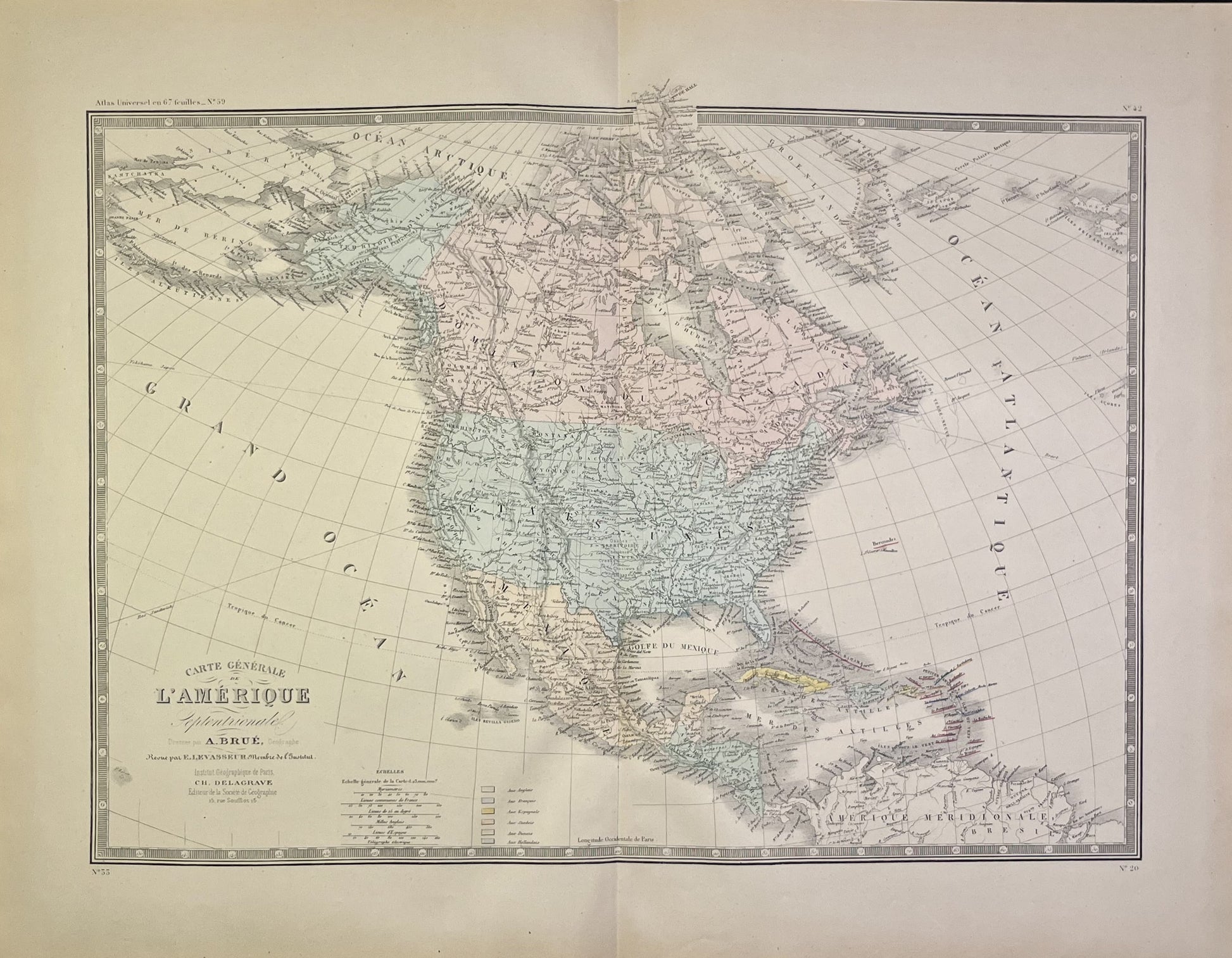 Achat carte ancienne Amerique Nord