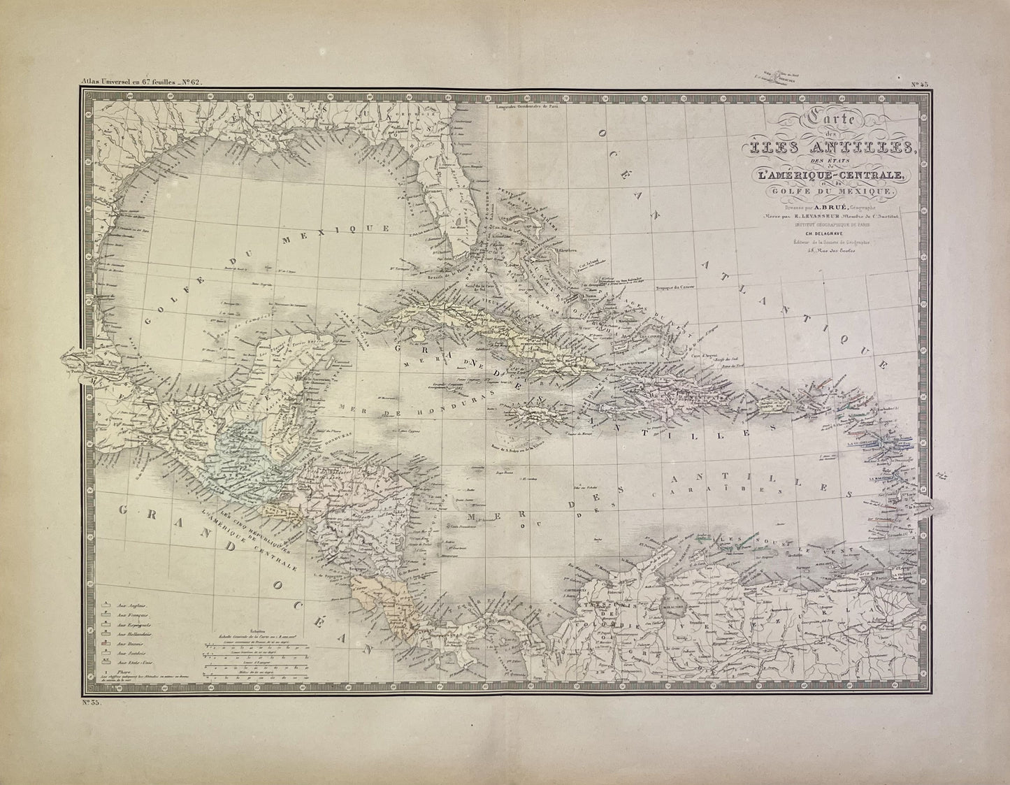 Achat carte ancienne Antilles Amerique Centrale