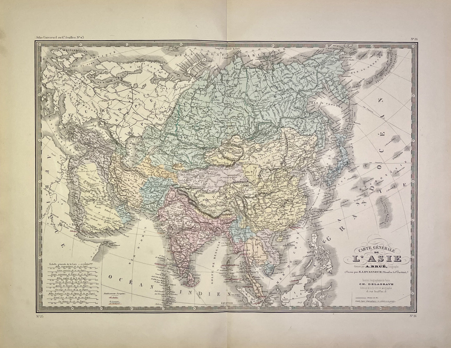 Achat carte ancienne Asie authentique