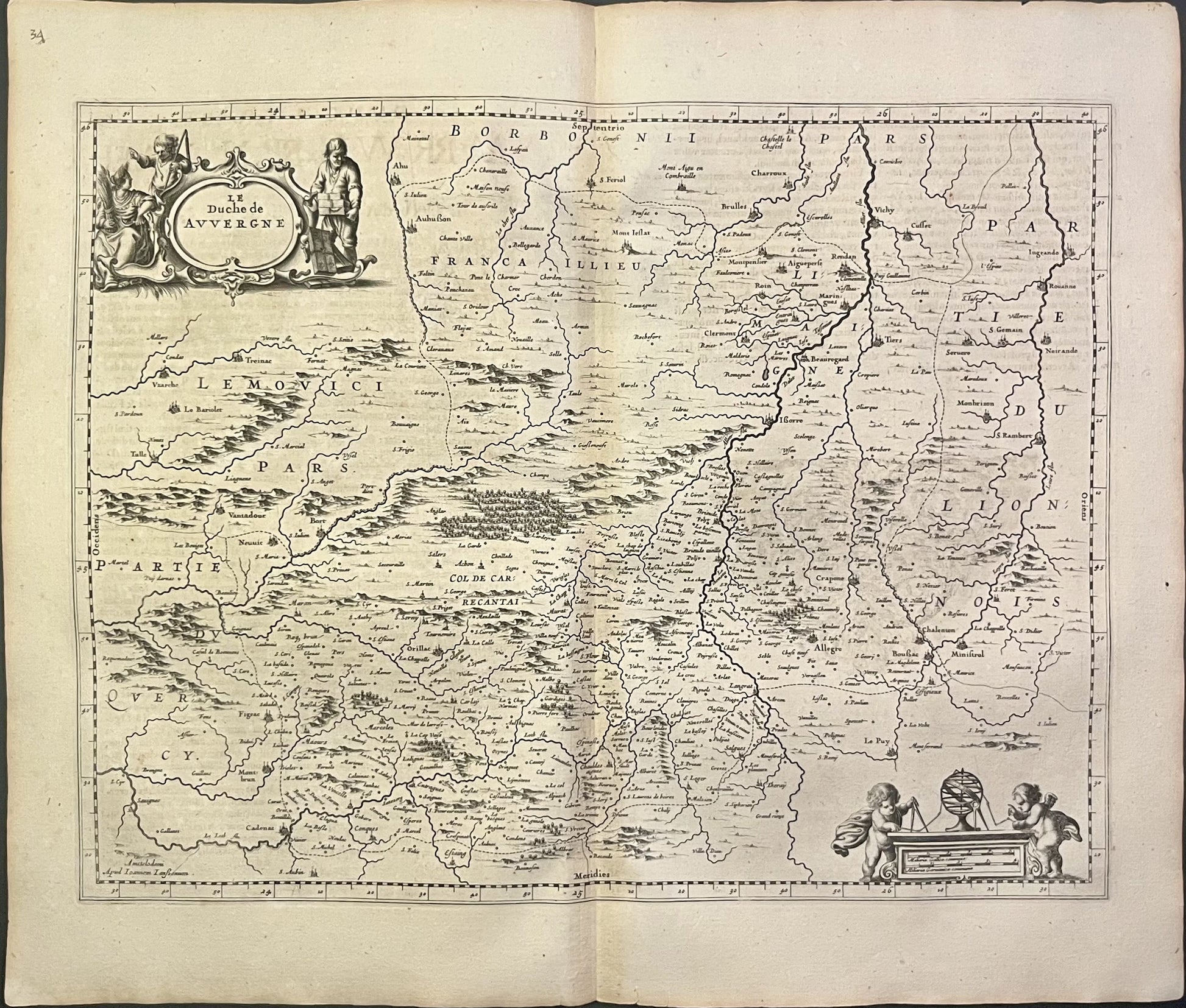 Achat carte ancienne Auvergne