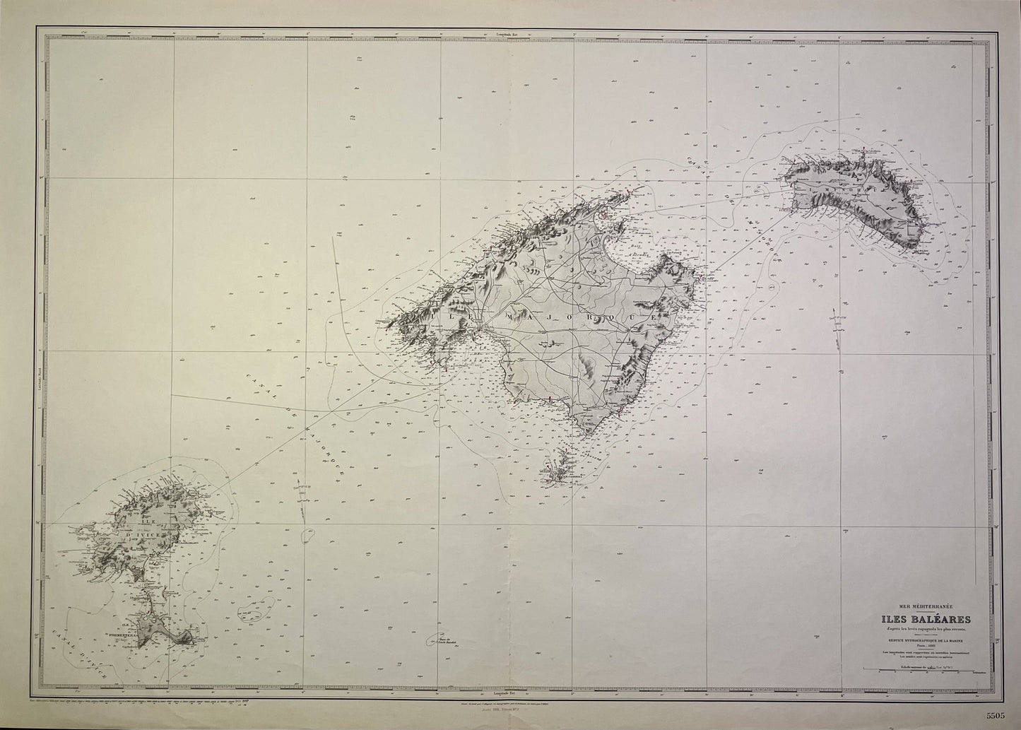 Achat carte ancienne Baleares