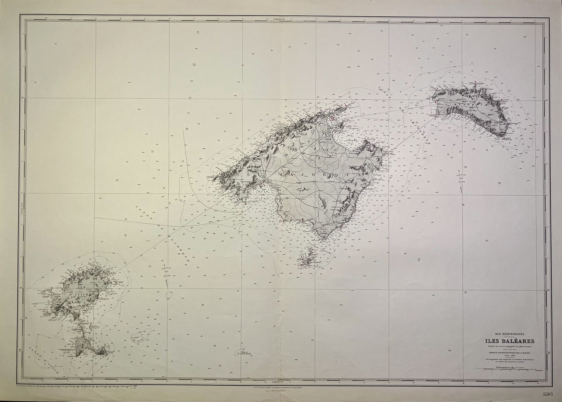 Achat carte ancienne Baleares