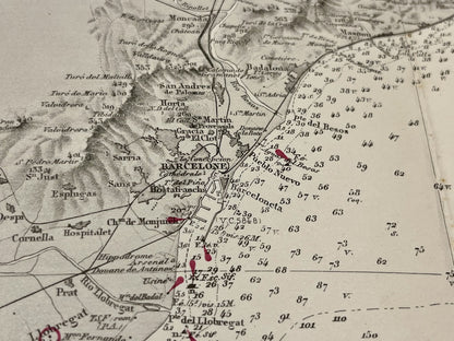 Achat carte ancienne Barcelone