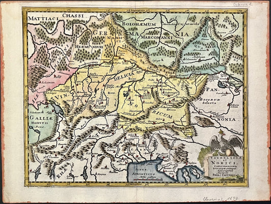 Achat carte ancienne Baviere Autriche