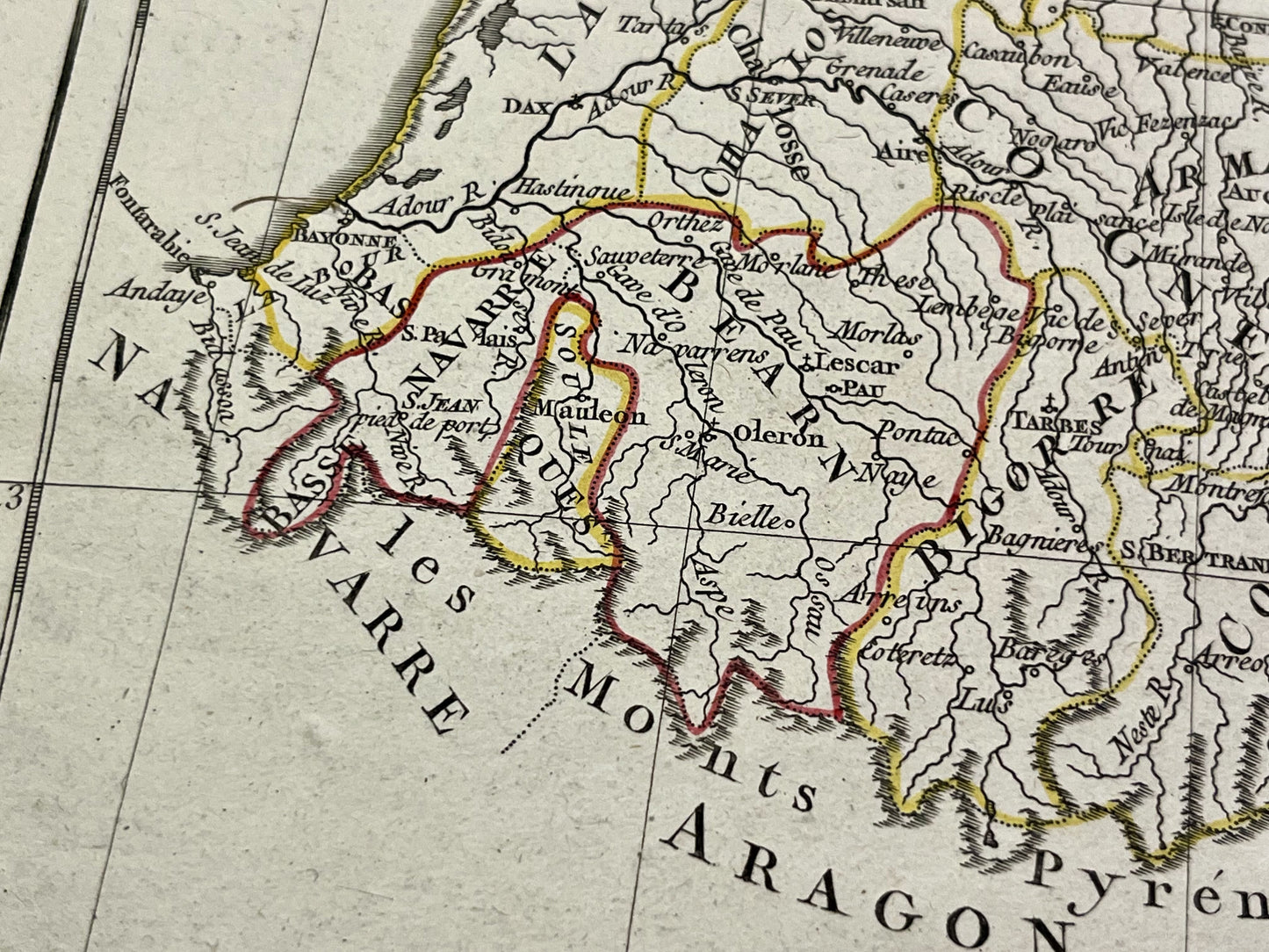 Achat carte ancienne Bearn et Navarre