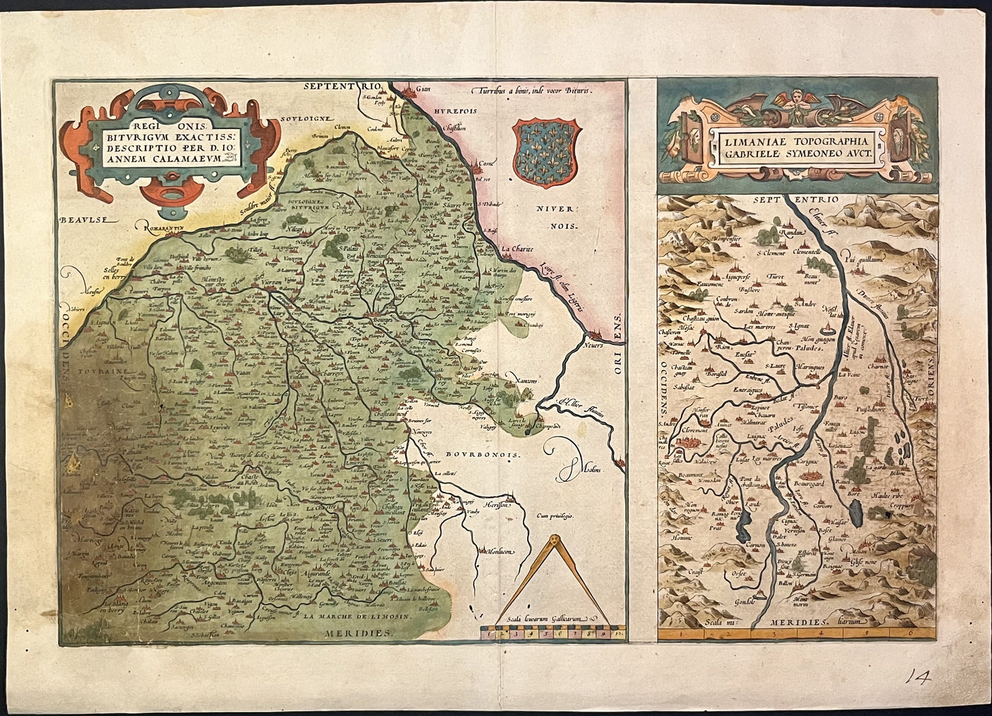 Achat carte ancienne Berry Auvergne