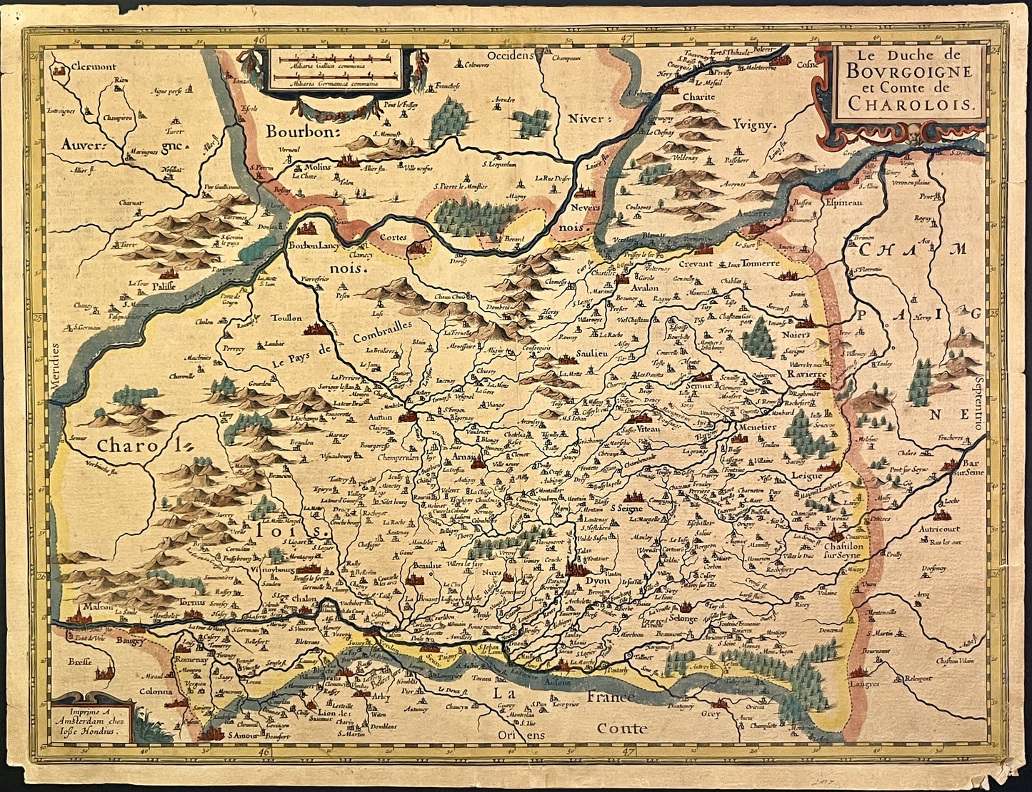 Achat carte ancienne Bourgogne Charolais