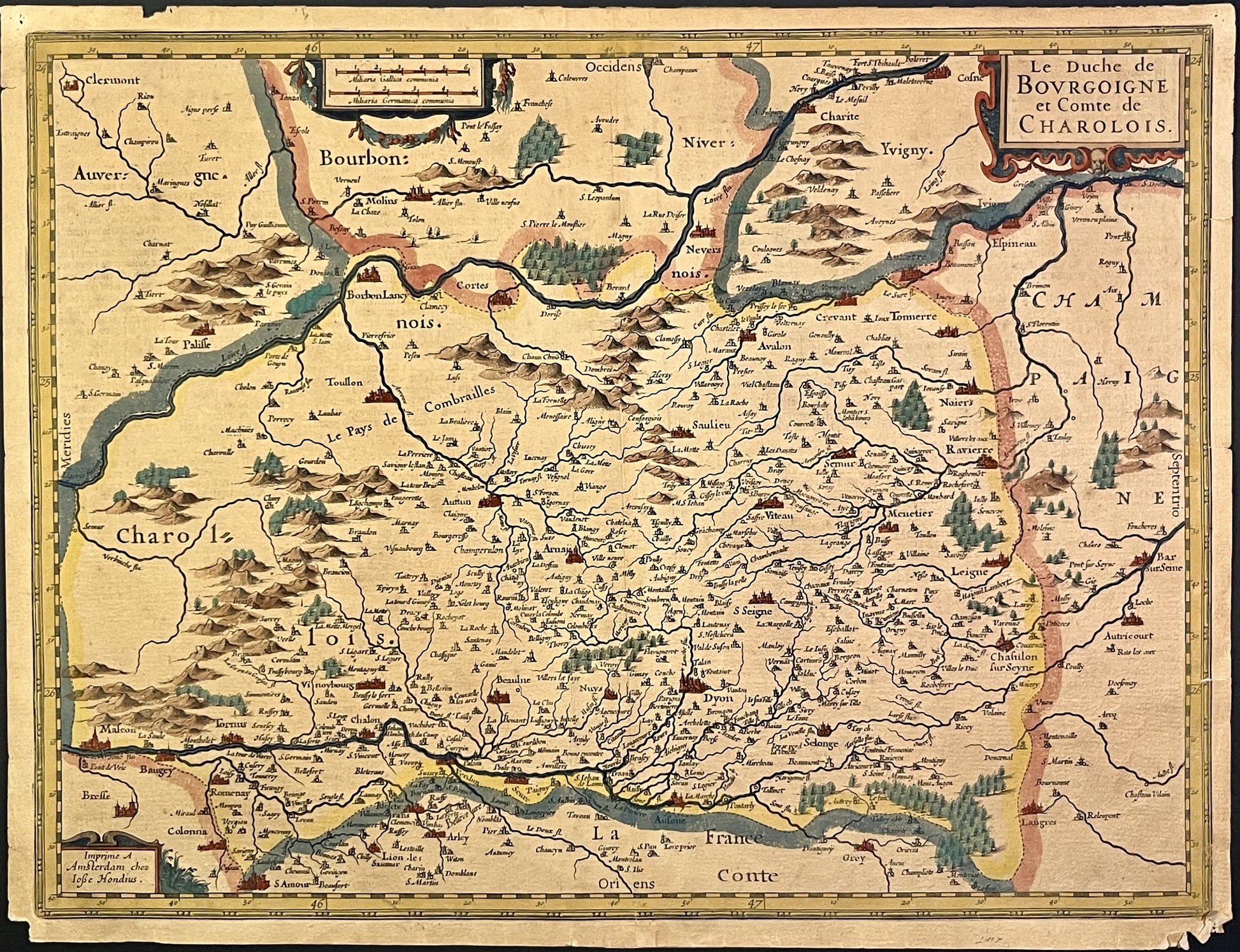 Achat carte ancienne Bourgogne Charolais