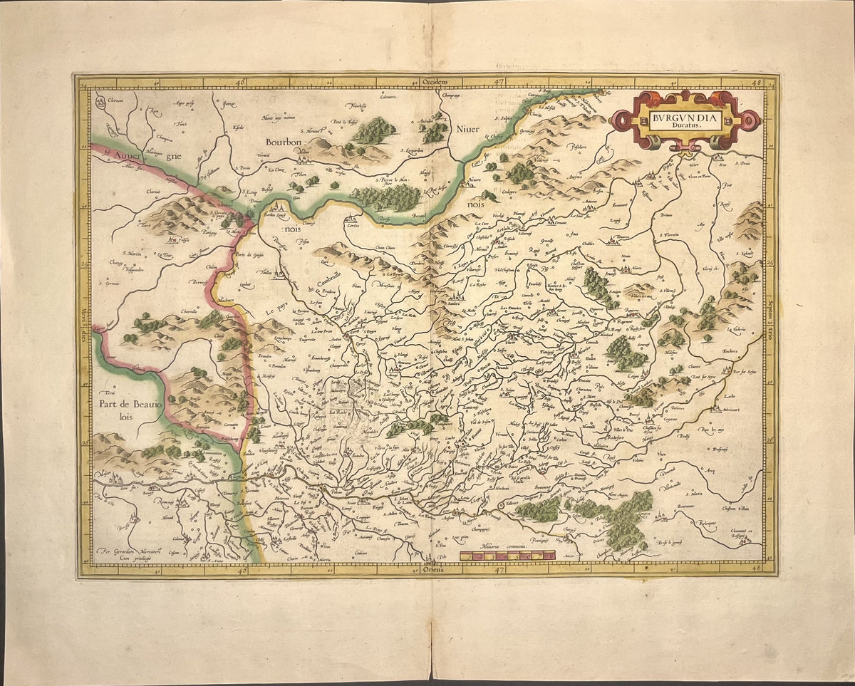Achat carte ancienne Bourgogne par Mercator