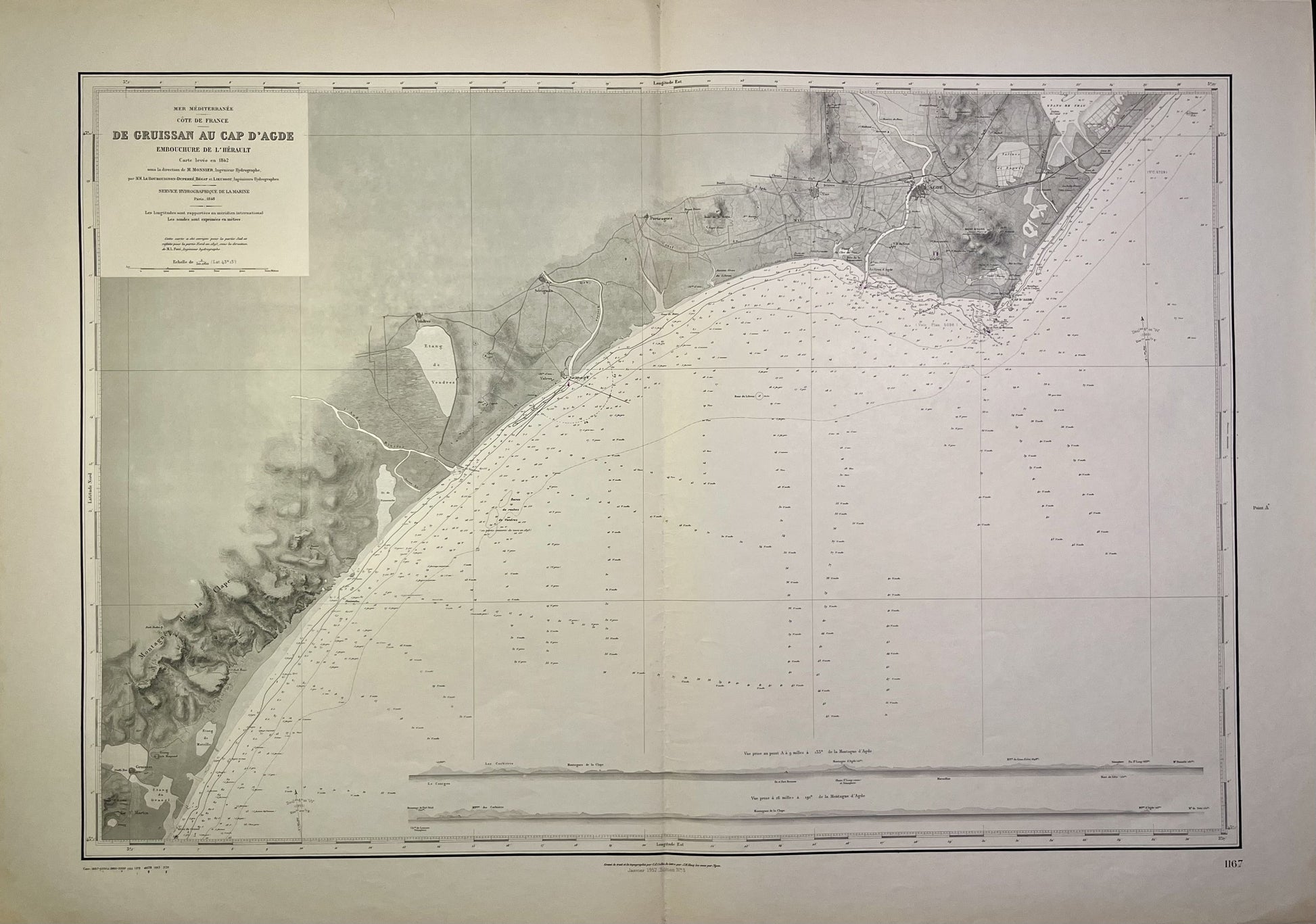 Achat carte ancienne Cote Herault Aude