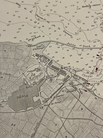 Achat carte ancienne Denia Espagne