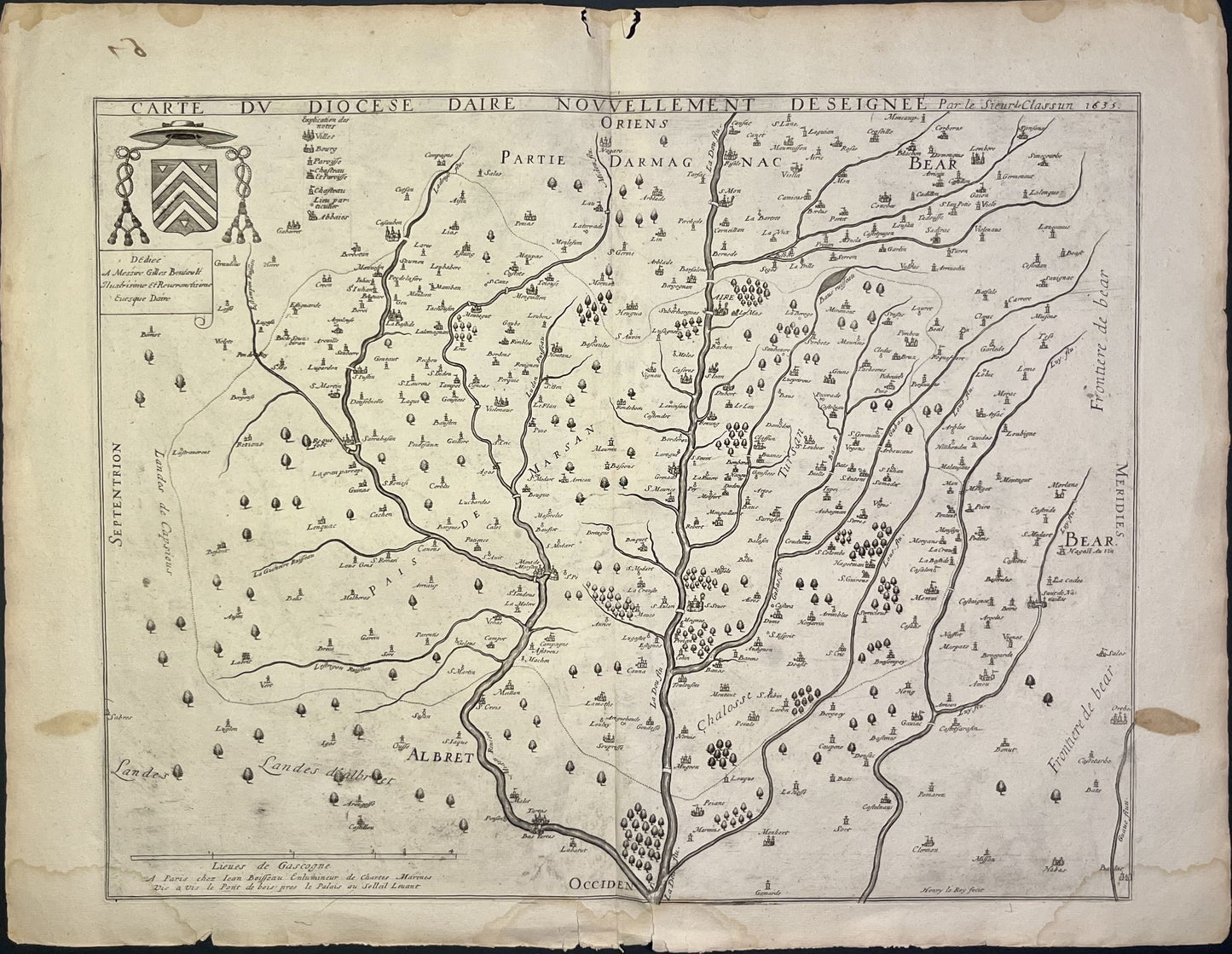 Achat carte ancienne Diocese Aire-sur-l'Adour