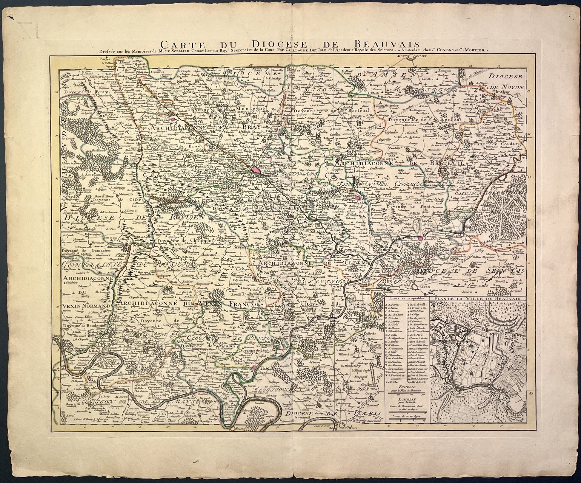 Achat carte ancienne Diocese Beauvais