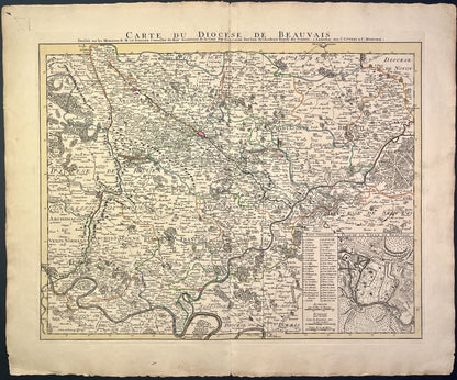 Achat carte ancienne Diocese Beauvais