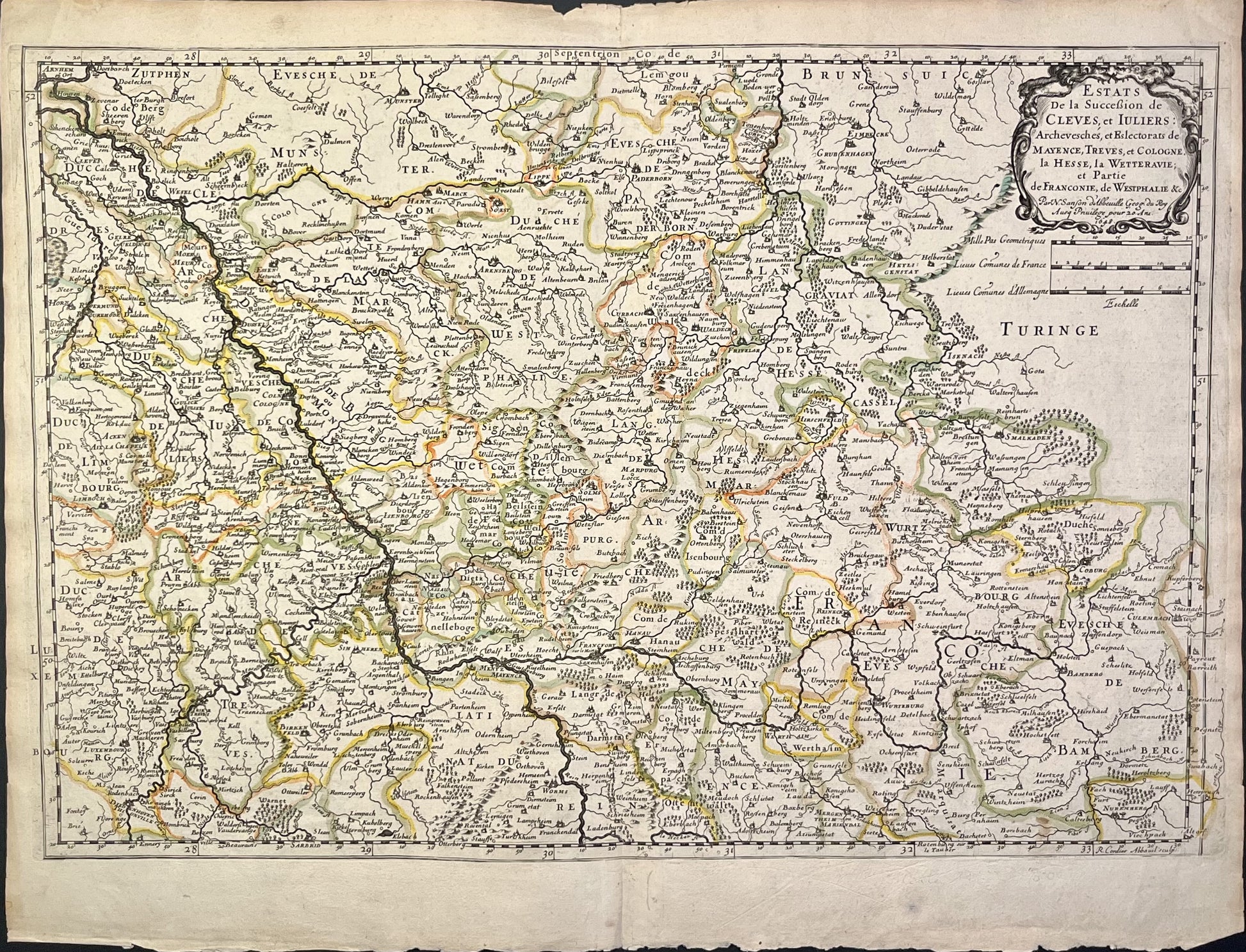 Achat carte ancienne Duche de Cleves