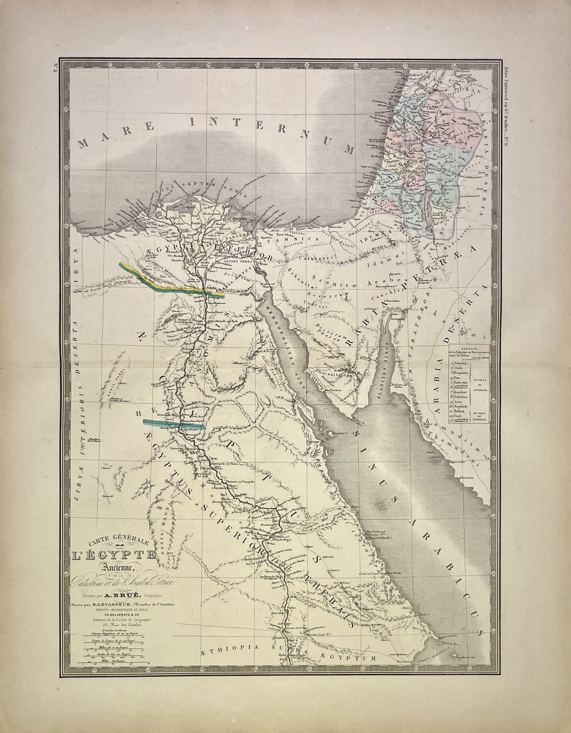 Achat carte ancienne Egypte antique Palestine