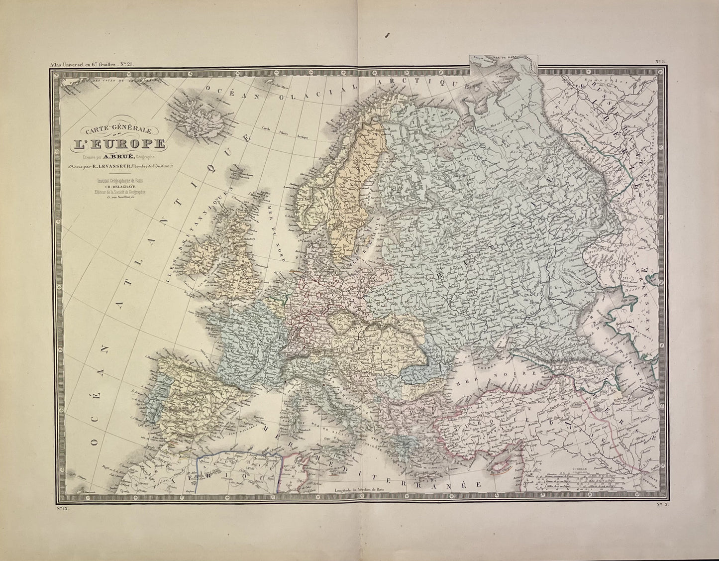 Achat carte ancienne Europe continent