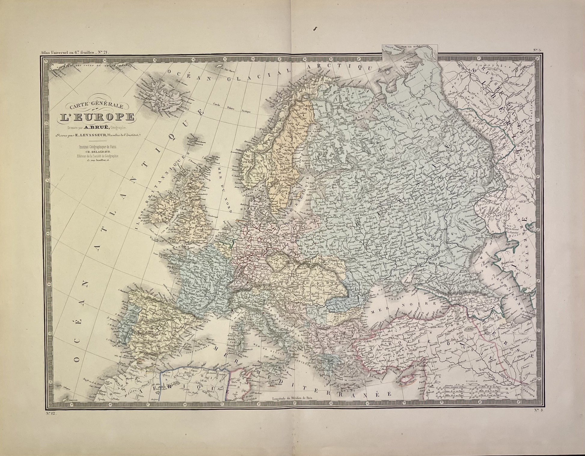 Achat carte ancienne Europe continent