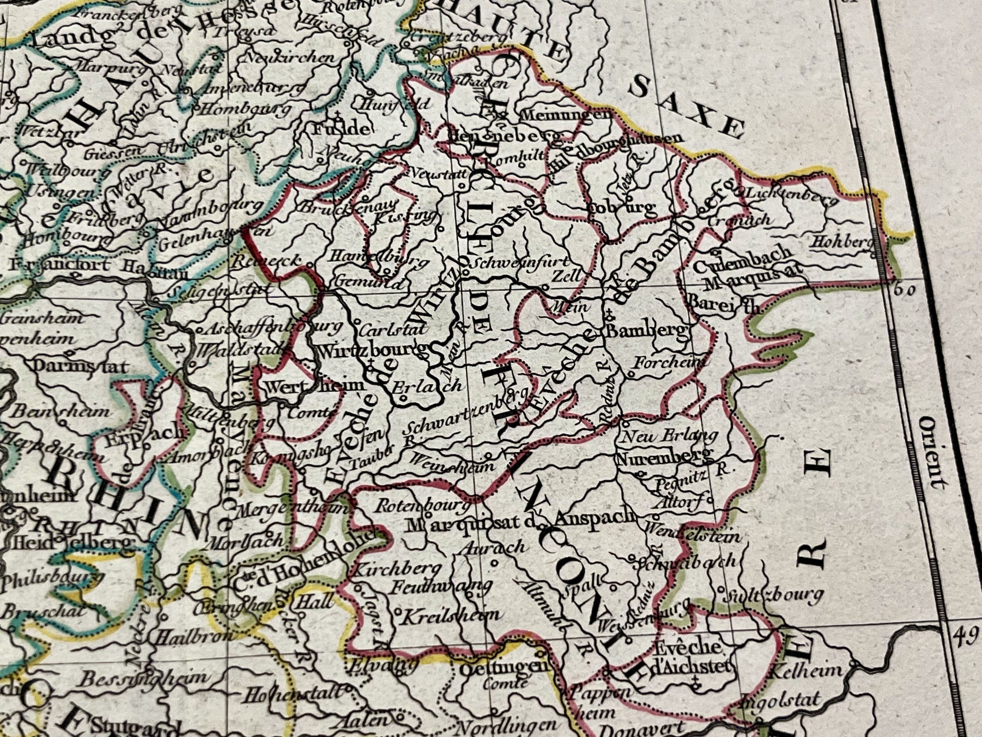 Achat carte ancienne Franconie