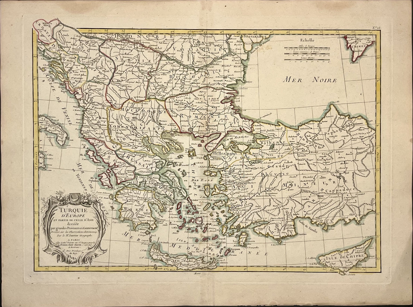 Achat carte ancienne Grece Balkans