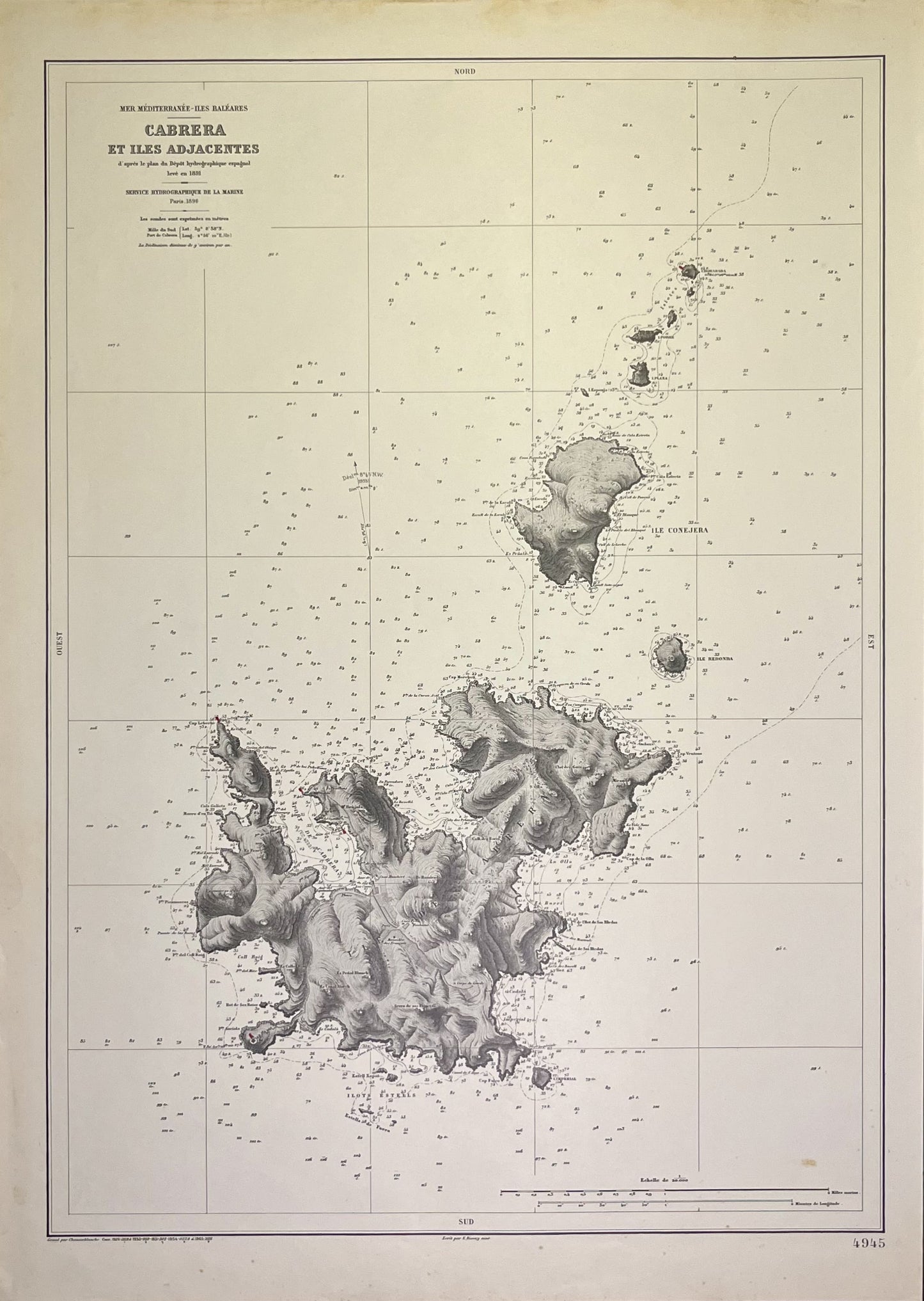 Achat carte ancienne Ile Cabrera Baleares