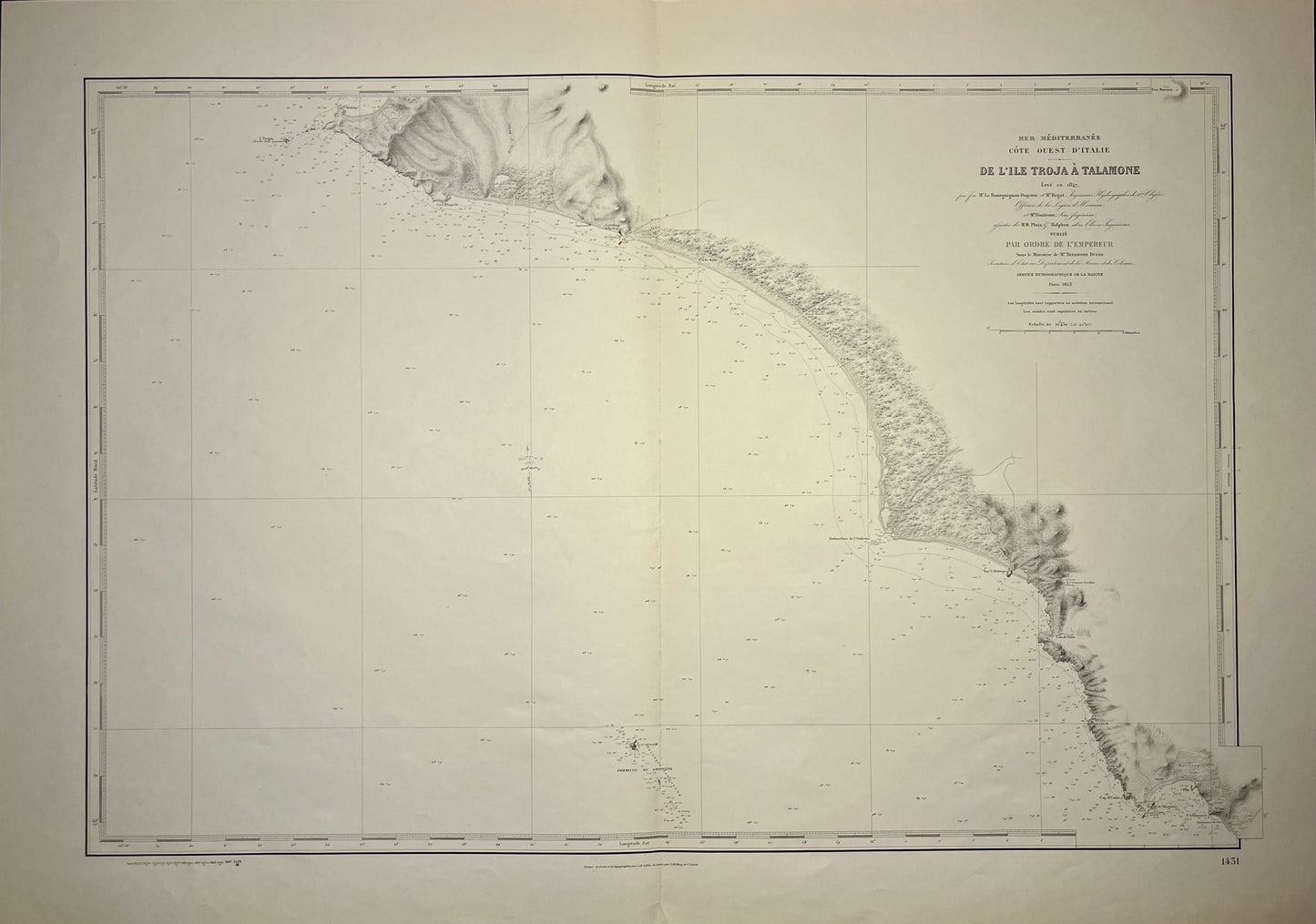 Achat carte ancienne Ile Troja Talamone