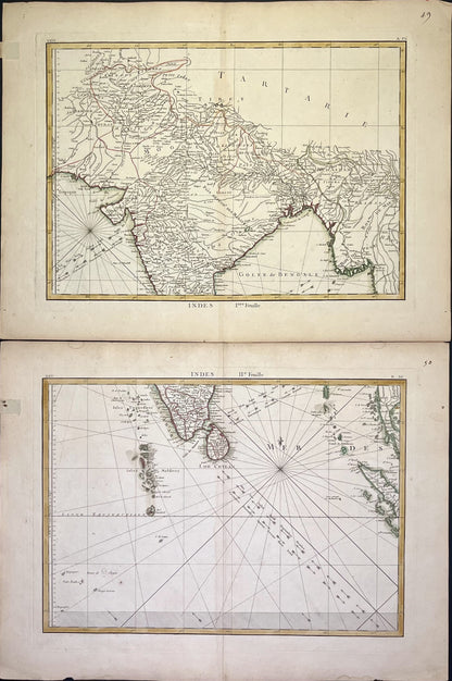 Achat carte ancienne Inde et Sri Lanka