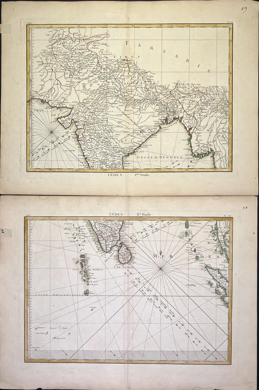 Achat carte ancienne Inde et Sri Lanka