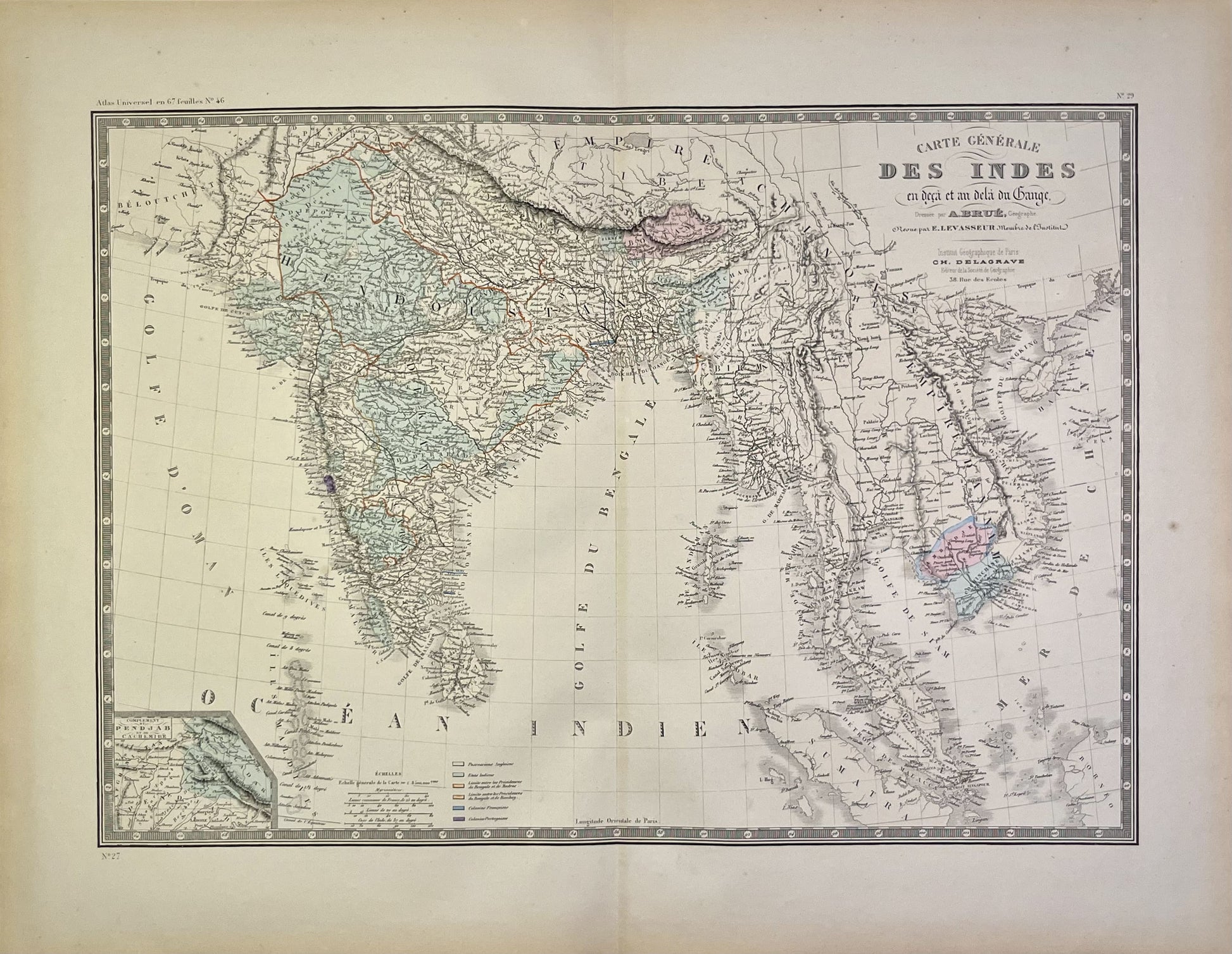 Achat carte ancienne Indes