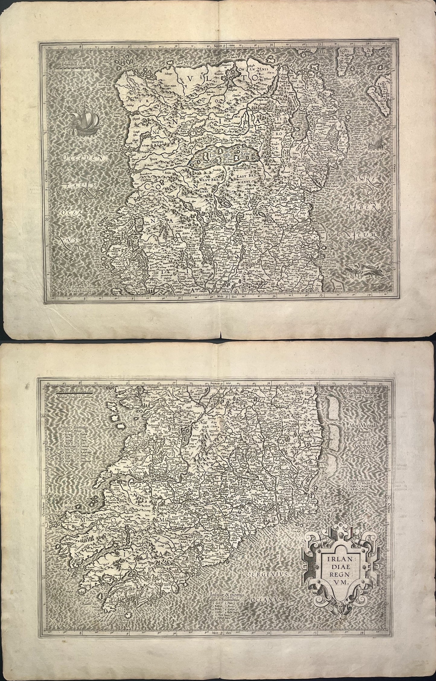 Achat carte ancienne Irlande par Mercator