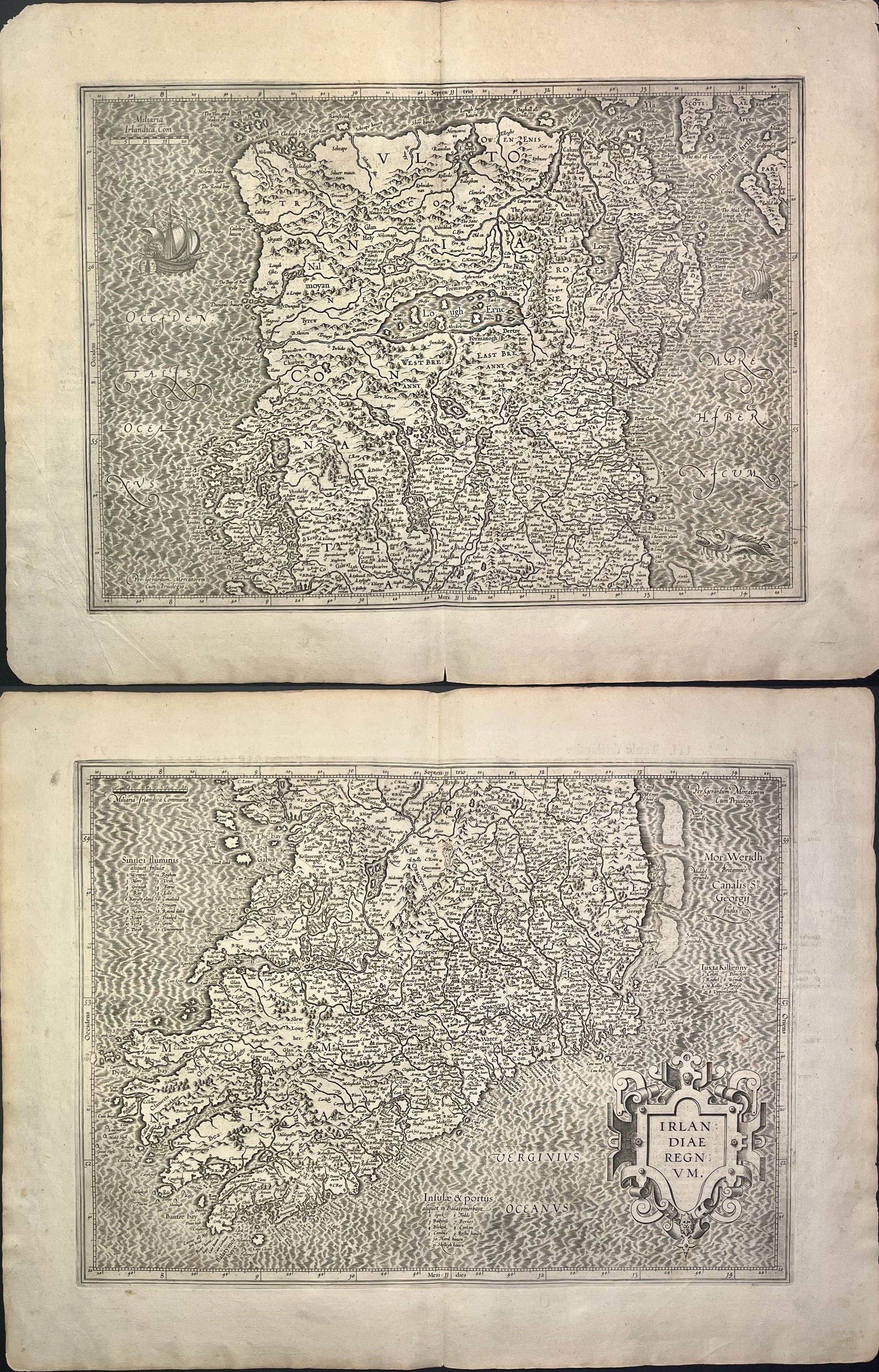 Achat carte ancienne Irlande par Mercator