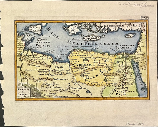Achat carte ancienne Libye Egypte Tunisie