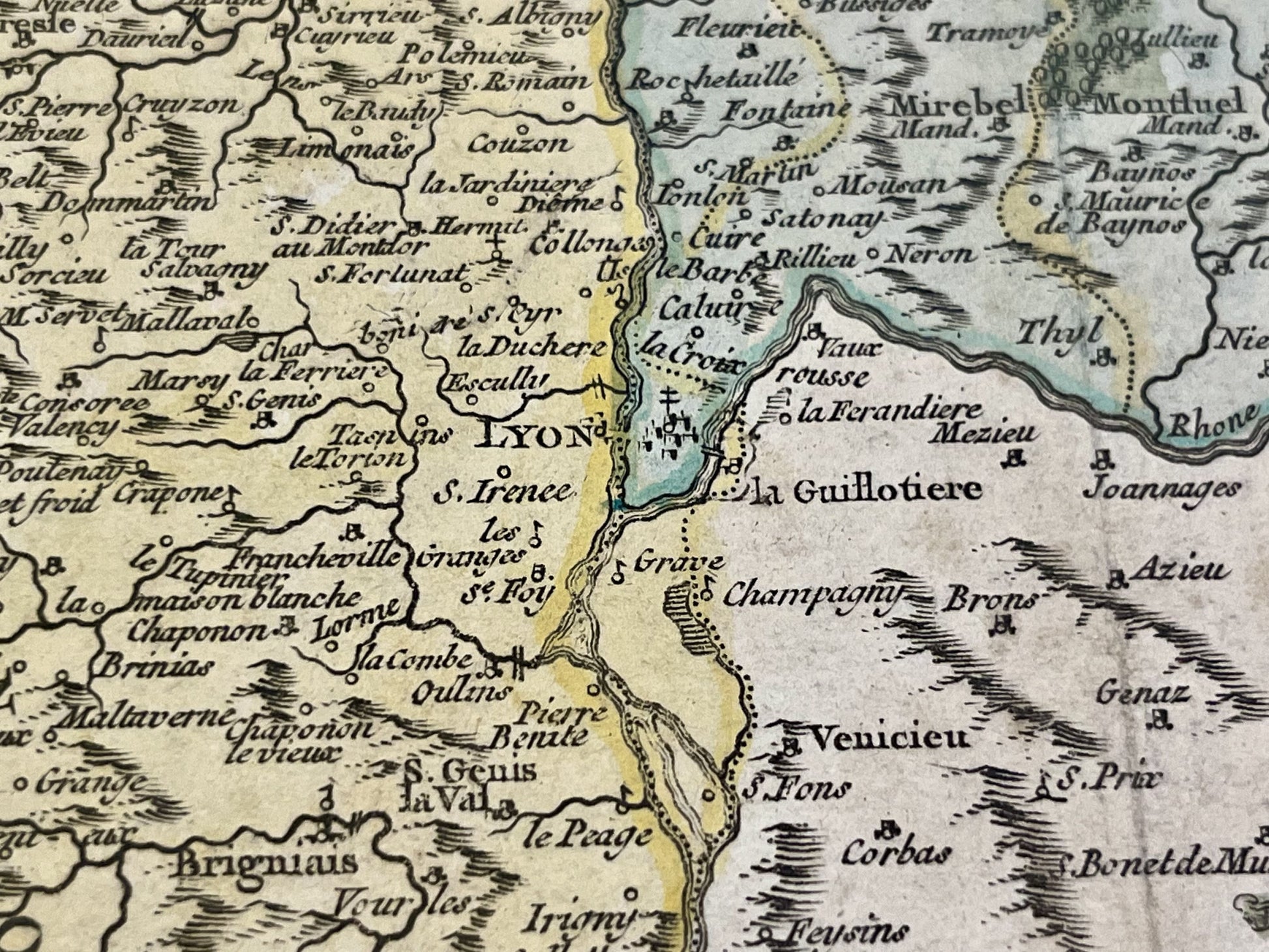 Achat carte ancienne Lyon et environs