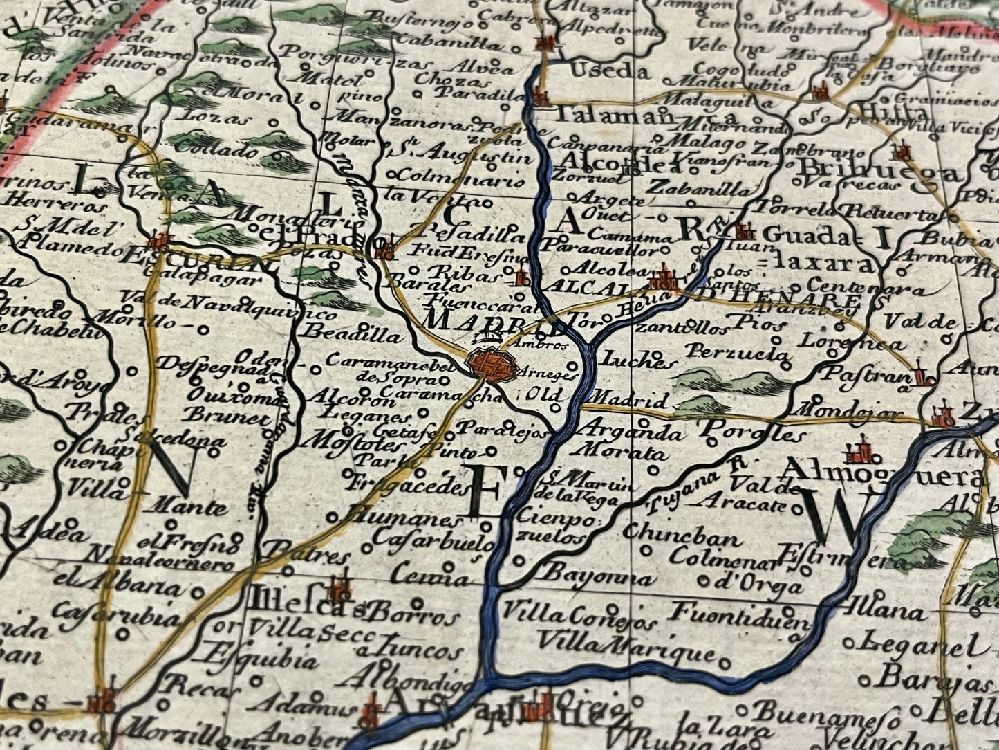 Achat carte ancienne Madrid Castille