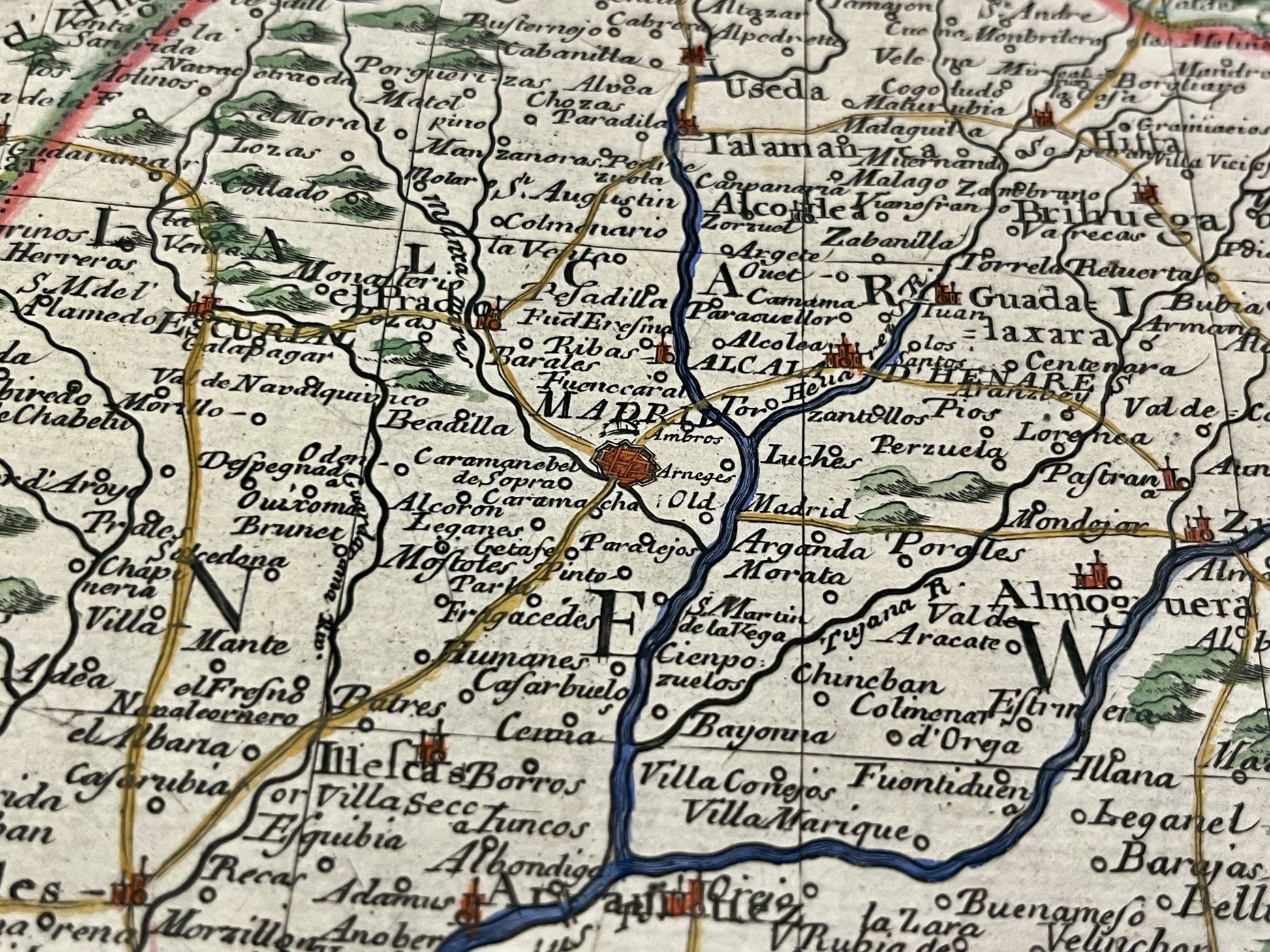 Achat carte ancienne Madrid Castille