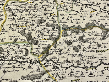 Achat carte ancienne Montagne de Reims Epernay