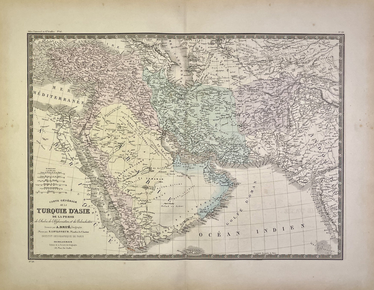 Achat carte ancienne Moyen-Orient authentique