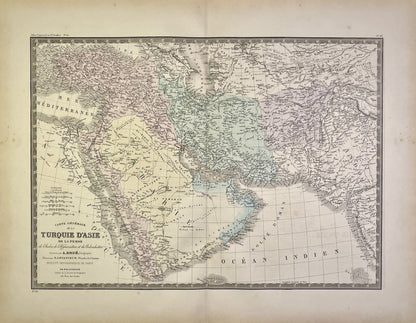 Achat carte ancienne Moyen-Orient authentique